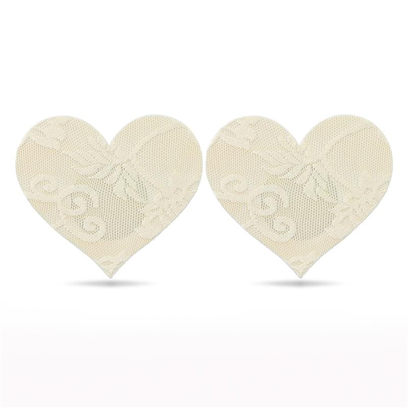 Pezoneras Adhesivas en Forma de Flor y Corazón Beige