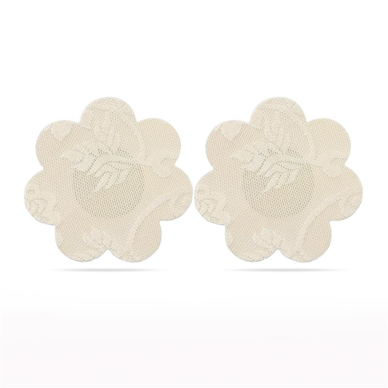 Pezoneras Adhesivas en Forma de Flor y Corazón Beige